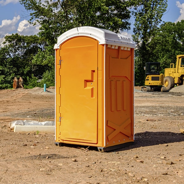 how often are the portable restrooms cleaned and serviced during a rental period in Parmelee South Dakota